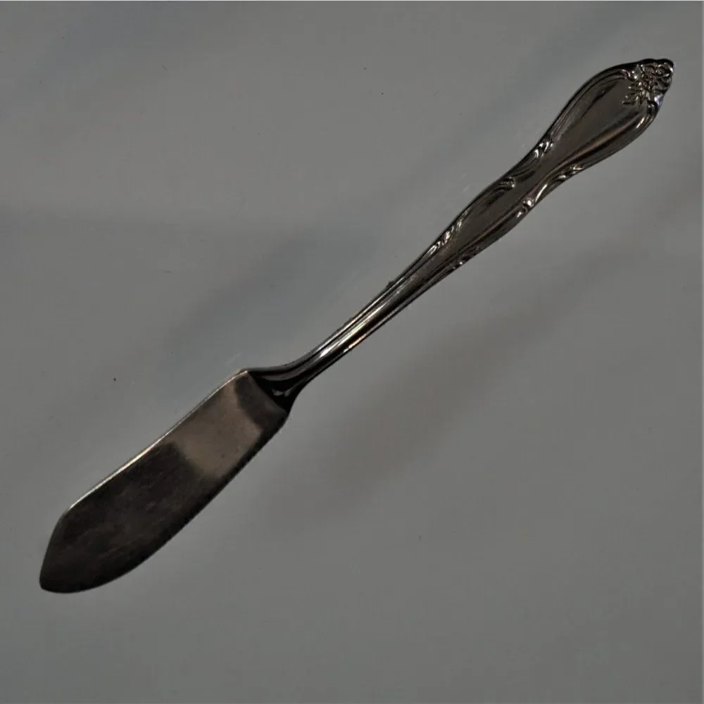 Oneida Wm A Rogers MONTCLAIR Pattern Butter Knife Vintage Stainless Floral Tip